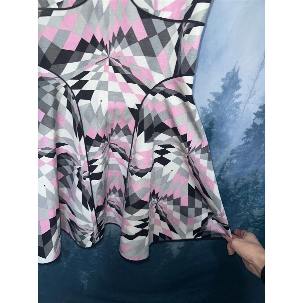 NWT tibi isosceles flare-sleevless illusion 60s style dress sz 6 - Picture 4 of 9